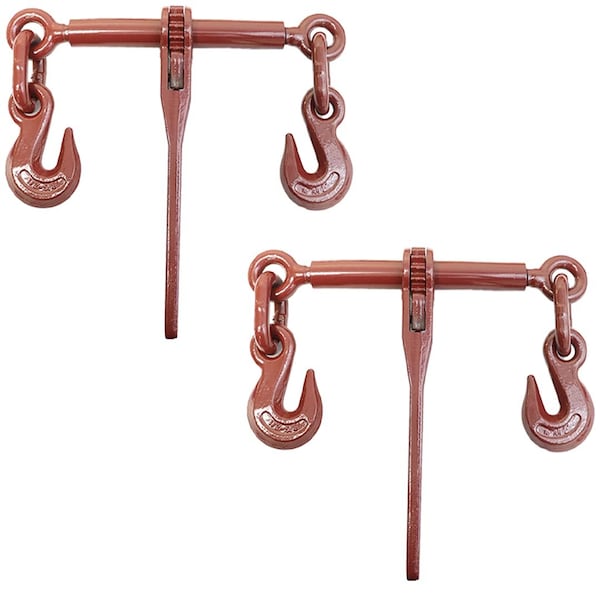 Boxer Tools HD Ratchet Chain Load Binder w/Forged Grab Hooks, 1/2-in. 5/8in, 13,000lbs WLL, 2PK 66169/ LB02-1258 - main